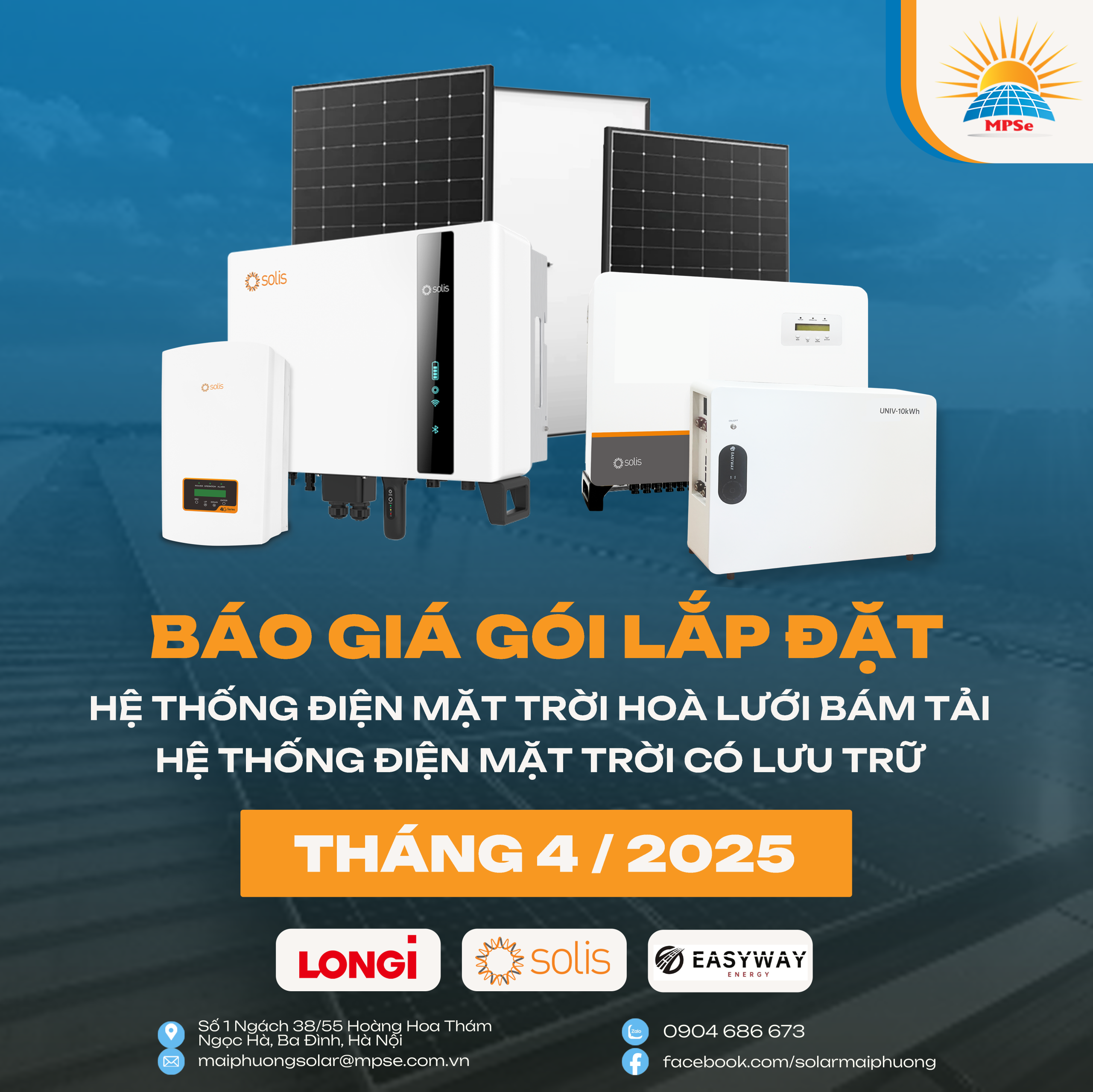 BÁO GIÁ LẮP ĐẶT ĐIỆN MẶT TRỜI THÁNG 4/2025