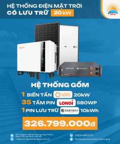 Hệ thống điện mặt trời có lưu trữ 20kW