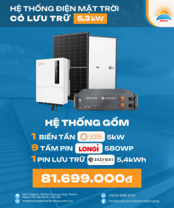 Hệ thống điện mặt trời có lưu trữ 5,3kW